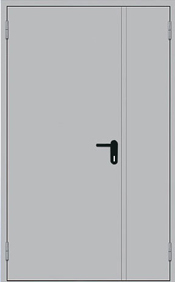 Противопожарная дверь стальная глухая двупольная (двухстворчатая) с системой «Антипаника» ДПМА2-EI60